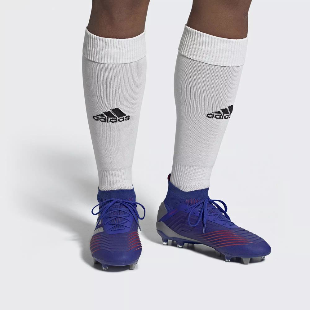 Adidas Predator 19.1 Firm Ground Tacos de Futbol Azules Para Hombre (MX-81688)